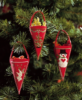 Permin of Copenhagen Stickpackung - Weihnachtshänger 3er-Pack (Ausverkauf)