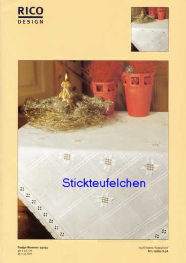 Stickvorlage Rico Design - Tischdecke Sterne (Ausverkauf)