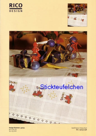 Stickvorlage Rico Design - Tischdecke Stiefel (Ausverkauf)