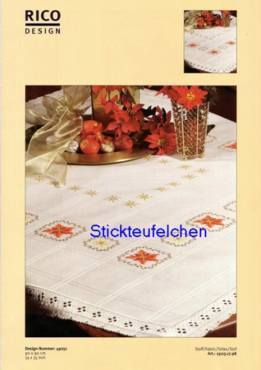 Stickvorlage Rico Design - Tischdecke Weihnachtsstern (Ausverkauf)