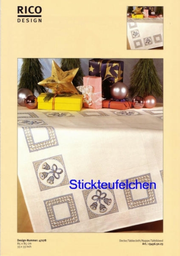 Stickvorlage Rico Design - Tischdecke Glocken (Ausverkauf)
