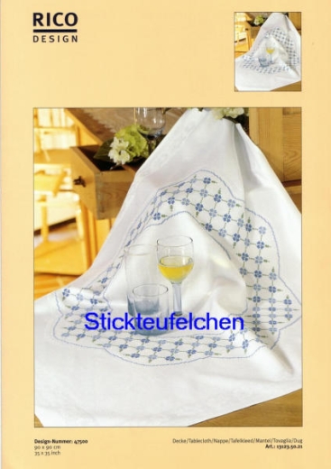 Stickvorlage Rico Design - Tischdecke Blumengitter (Ausverkauf)