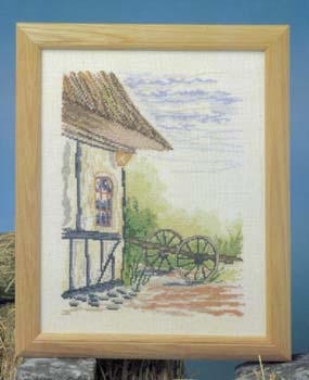 Bauernhaus mit Karren - Oehlenschläger (Stickpackung)