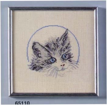 Stickpackung Oehlenschläger - Graue Katze 15x15 cm