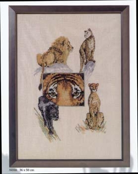 Stickpackung Oehlenschläger - Sampler Raubkatzen 36x50 cm