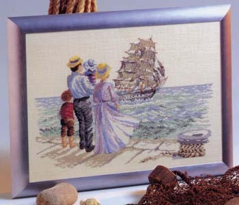 Stickpackung Oehlenschläger - Familie am Meer 33x47 cm