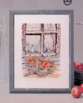 Stickpackung Oehlenschläger - Obstkorb am Fenster 28x37 cm