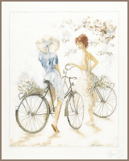Lanarte Stickpackung - Mädchen auf Fahrrädern