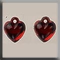 Mill Hill Glass Treasures 12077 - Very Small Domed Heart Matte Bright Red