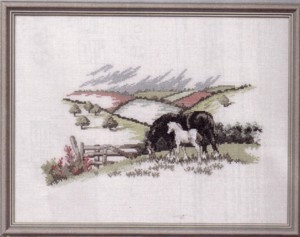 Stickpackung Oehlenschläger - Pferde auf der Wiese 32x43 cm