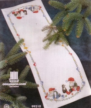 Stickpackung Oehlenschläger - Läufer Weihnachtswichtel 24x73 cm