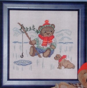 Stickpackung Oehlenschläger - Teddy am Eisloch 17x17 cm