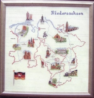 Stickpackung Oehlenschläger - Landkarte Niedersachsen 70x70 cm
