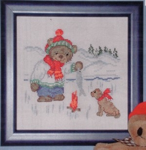 Oehlenschläger Stickpackung - Teddy am Lagerfeuer