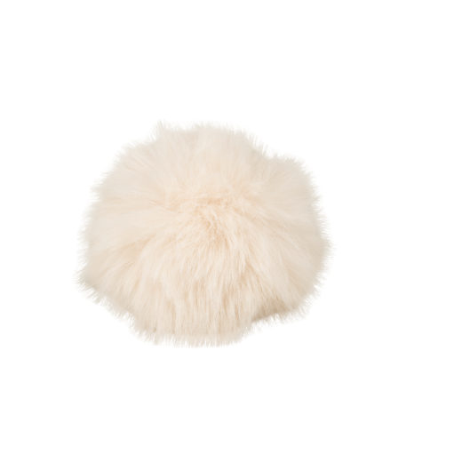 Chinchilla Fell Pompon (Kunstfell) mit Druckknopf - cream