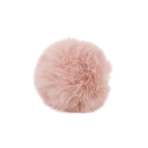 Chinchilla Fell Pompon (Kunstfell) mit Druckknopf - pink powder