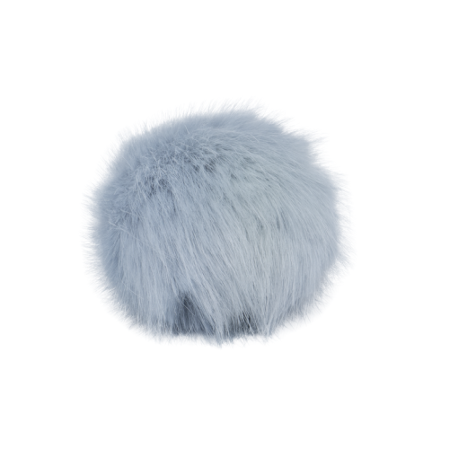 Chinchilla Fell Pompon (Kunstfell) mit Druckknopf - smoke blue