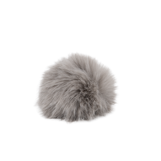 Chinchilla Fell Pompon (Kunstfell) mit Druckknopf - gray