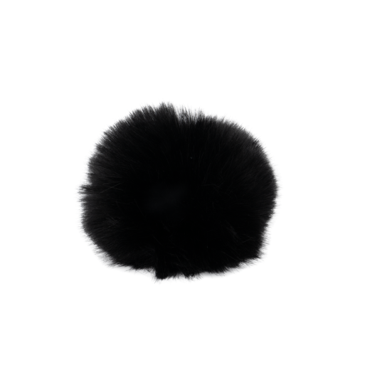 Chinchilla Fell Pompon (Kunstfell) mit Druckknopf - black