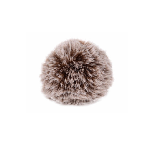 Chinchilla Fell Pompon (Kunstfell) mit Druckknopf - nuts cream