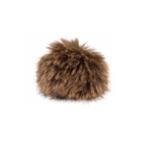 Chinchilla Fell Pompon (Kunstfell) mit Druckknopf - red brown