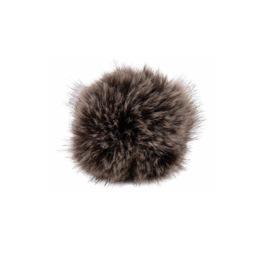 Chinchilla Fell Pompon (Kunstfell) mit Druckknopf - dark brown