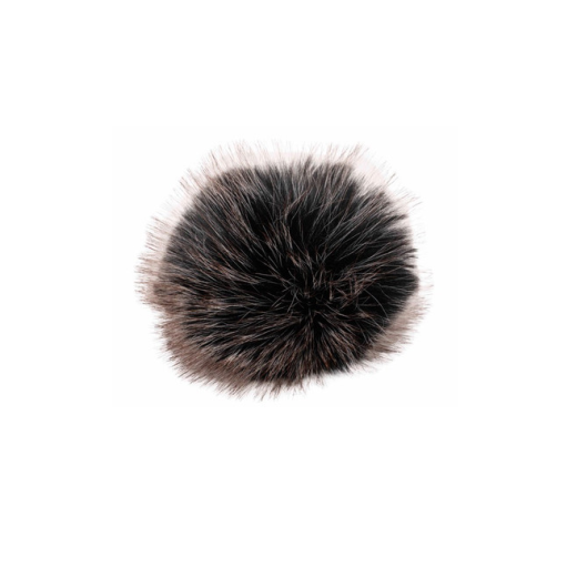 Chinchilla Fell Pompon (Kunstfell) mit Druckknopf - black cream brown