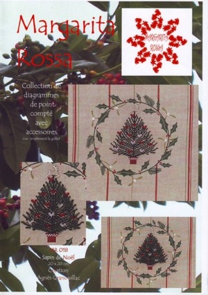 Stickvorlage für Band Weihnachtskranz - Margarita Rossa (Ausverkauf)