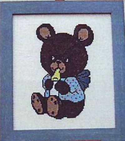 Oehlenschläger Stickpackung - Teddybär mit Schnuffeltuch