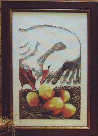 Oehlenschläger Stickpackung - Gans mit goldenen Eiern