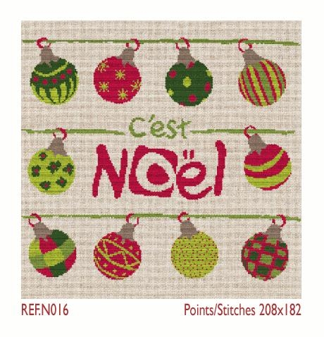 Stickvorlage Lilipoints - Les boules de Noel (Ausverkauf)