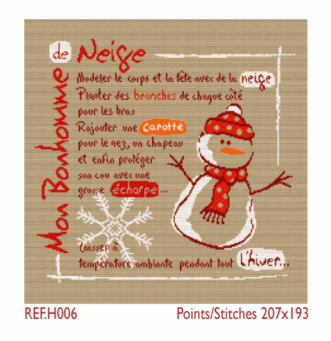 Stickvorlage Lilipoints - Le Bonhomme de Neige (Ausverkauf)