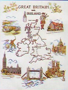 Oehlenschläger Stickpackung - Landkarte Großbritannien