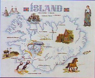 Stickpackung Oehlenschläger - Landkarte Island 50x60 cm