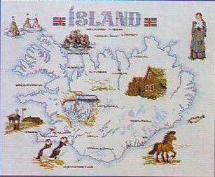 Oehlenschläger Stickpackung - Landkarte Island