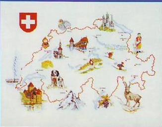 Stickpackung Oehlenschläger - Landkarte Schweiz 70x55 cm
