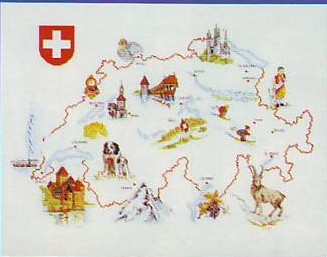 Landkarte Schweiz - Oehlenschläger (Stickpackung)
