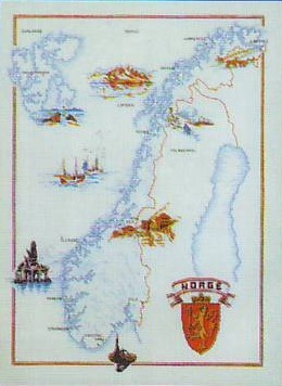 Oehlenschläger Stickpackung - Landkarte Norwegen
