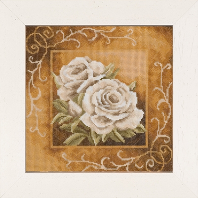 Lanarte Stickpackung - Weiße Rosen