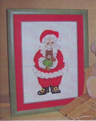 Weihnachtsmann mit Teddy - Oehlenschläger (Stickpackung)