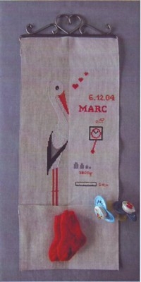 Oehlenschläger Stickpackung - Geburtsband Storch