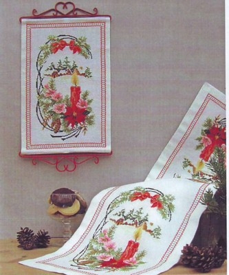Oehlenschläger Stickpackung - Läufer Weihnachtskerzen