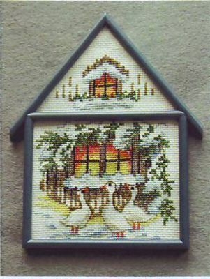 Stickpackung Oehlenschläger - Haus Gänse 11x16 cm
