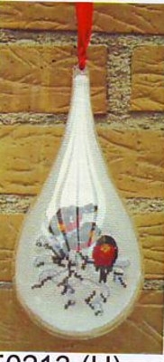 Weihnachtshänger Dompfaff mit Acrylhänger - Oehlenschläger (Stickpackung)