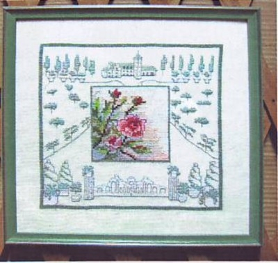 Stickpackung Oehlenschläger - Landschaft mit Rosen 22x22 cm