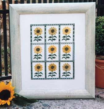 Mustertuch Sonnenblumen - Stickpackung Christiane Dahlbeck