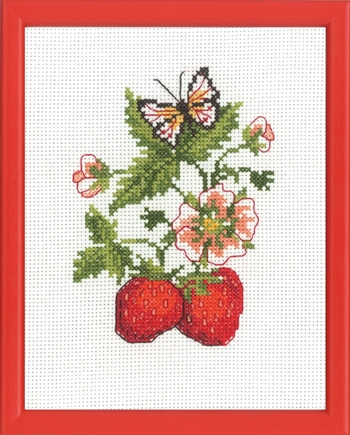 Erdbeeren - Stickpackung Permin