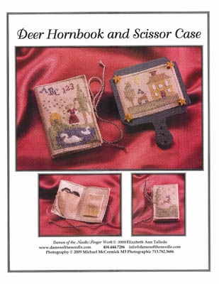 Stickvorlage Dames of the Needle - Deer Hornbook & Scissor Case