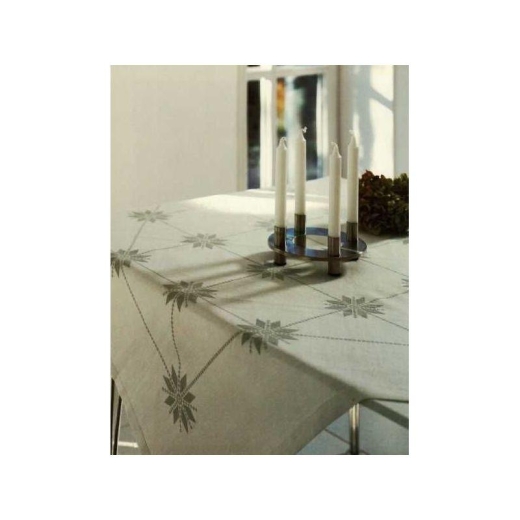 Haandarbejdets Fremme - Tischdecke Sterne grau