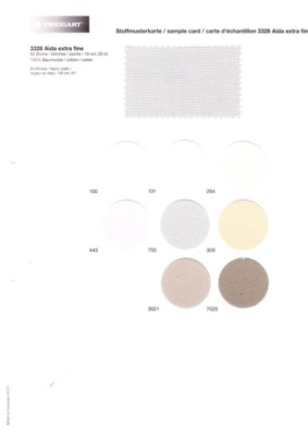 Stoffmusterkarte Zweigart Aida 20ct mit Originalstoffen